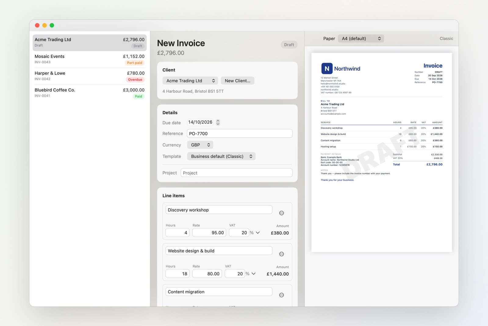 Active application interface